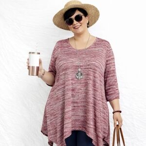 New!!‎ SERENA WILLIAMS Size 2X Signature Statement Marled Knit Sharkbite Tunic